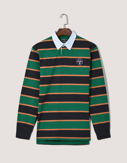 British Green Striped Rugby Shirt
