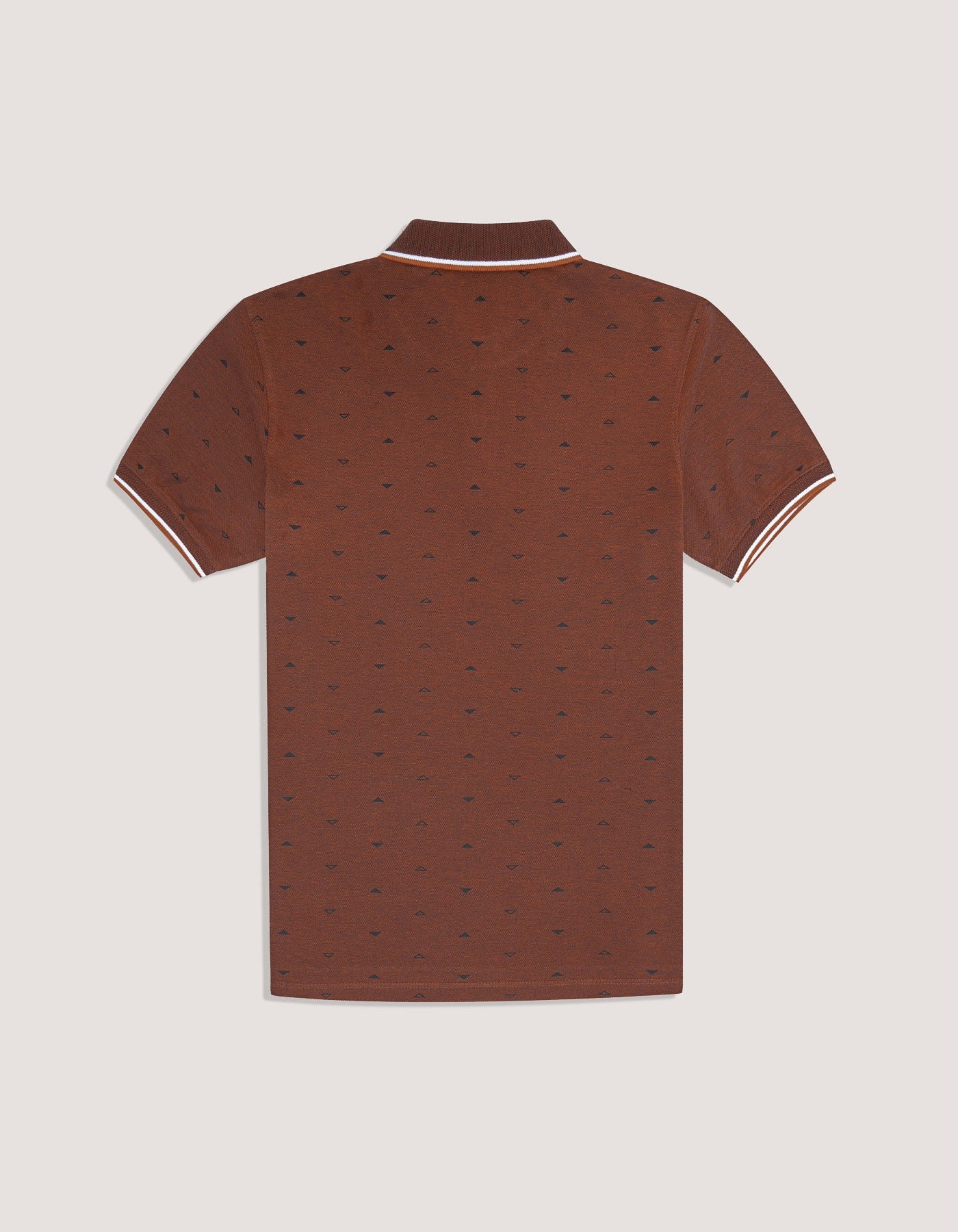 Rust Printed Cotton Polo Shirt