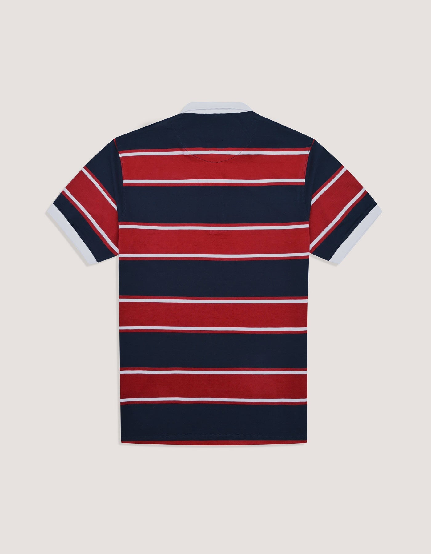 Multi Striped Contrast Collar Polo Shirt