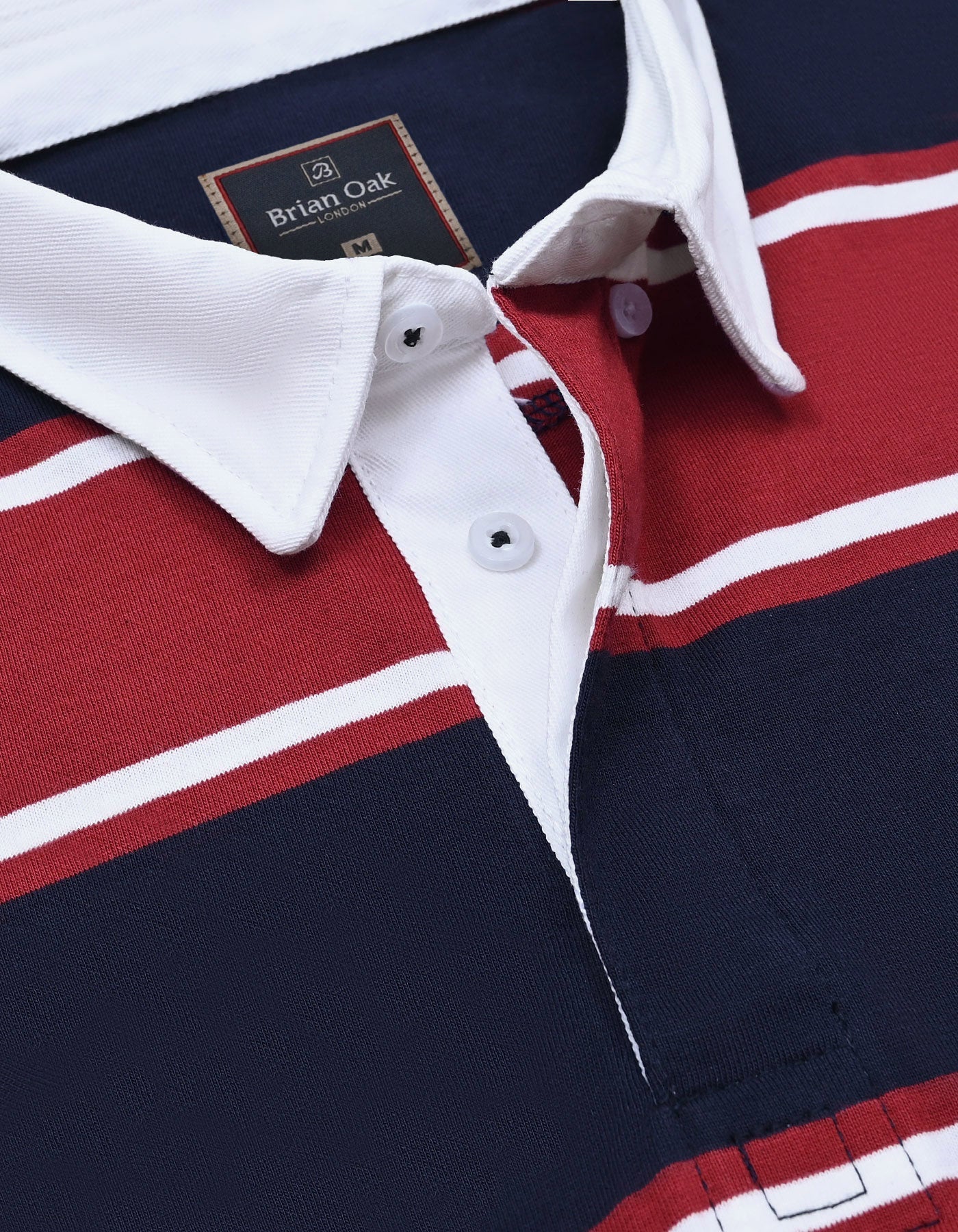 Multi Striped Contrast Collar Polo Shirt