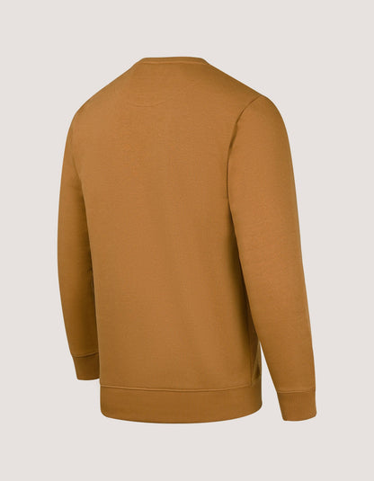 Sweat-shirt col rond moutarde moderne