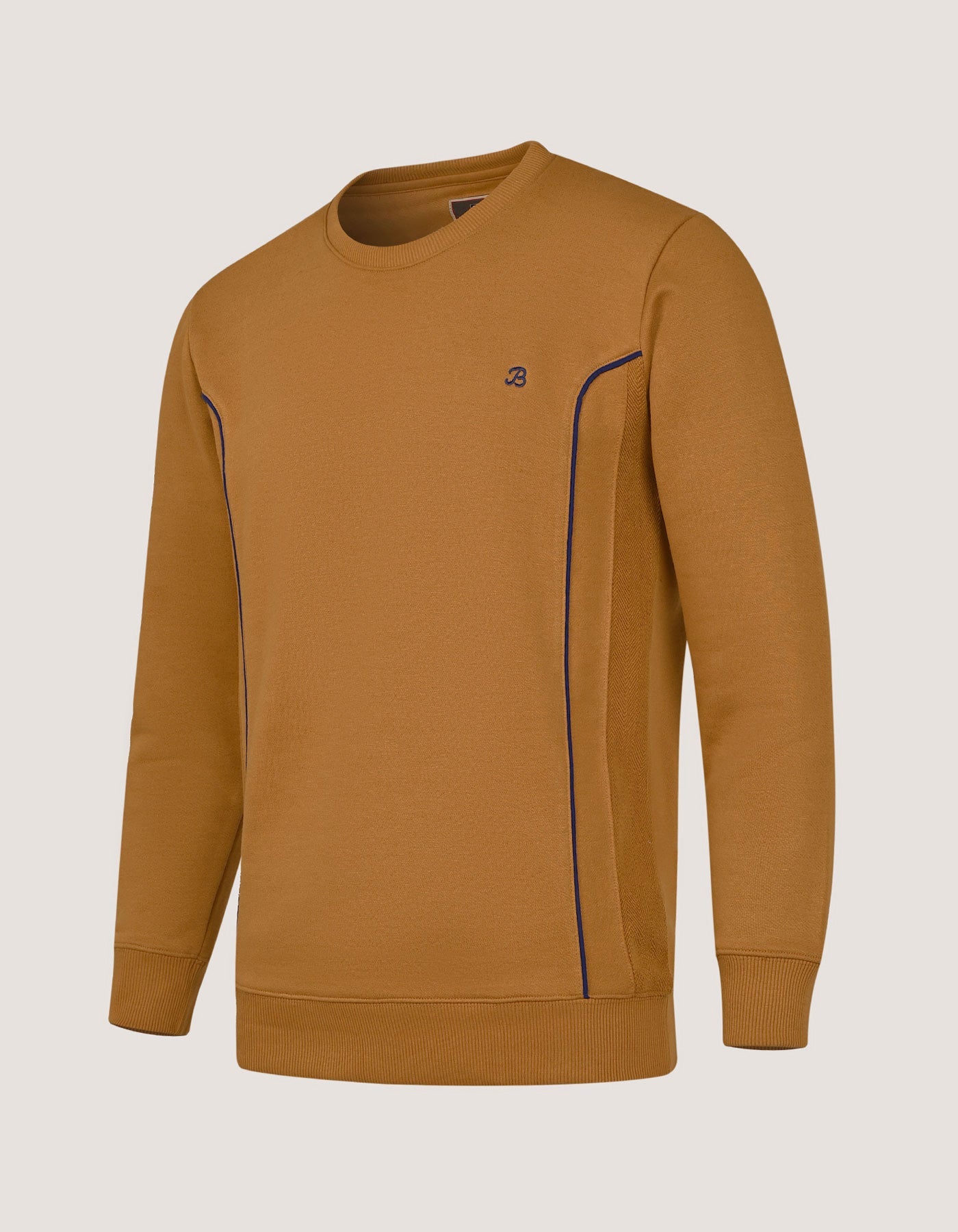 Sweat-shirt col rond moutarde moderne