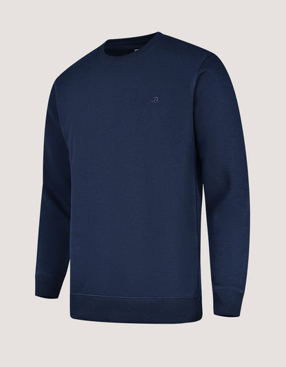 Navy Crew Neck Fleece Sweatshirt