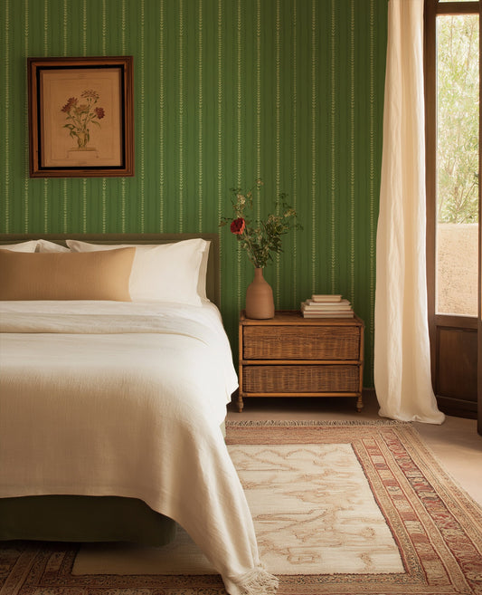 RIVIERA STRIPE FERN WALLPAPER