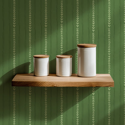 RIVIERA STRIPE FERN WALLPAPER