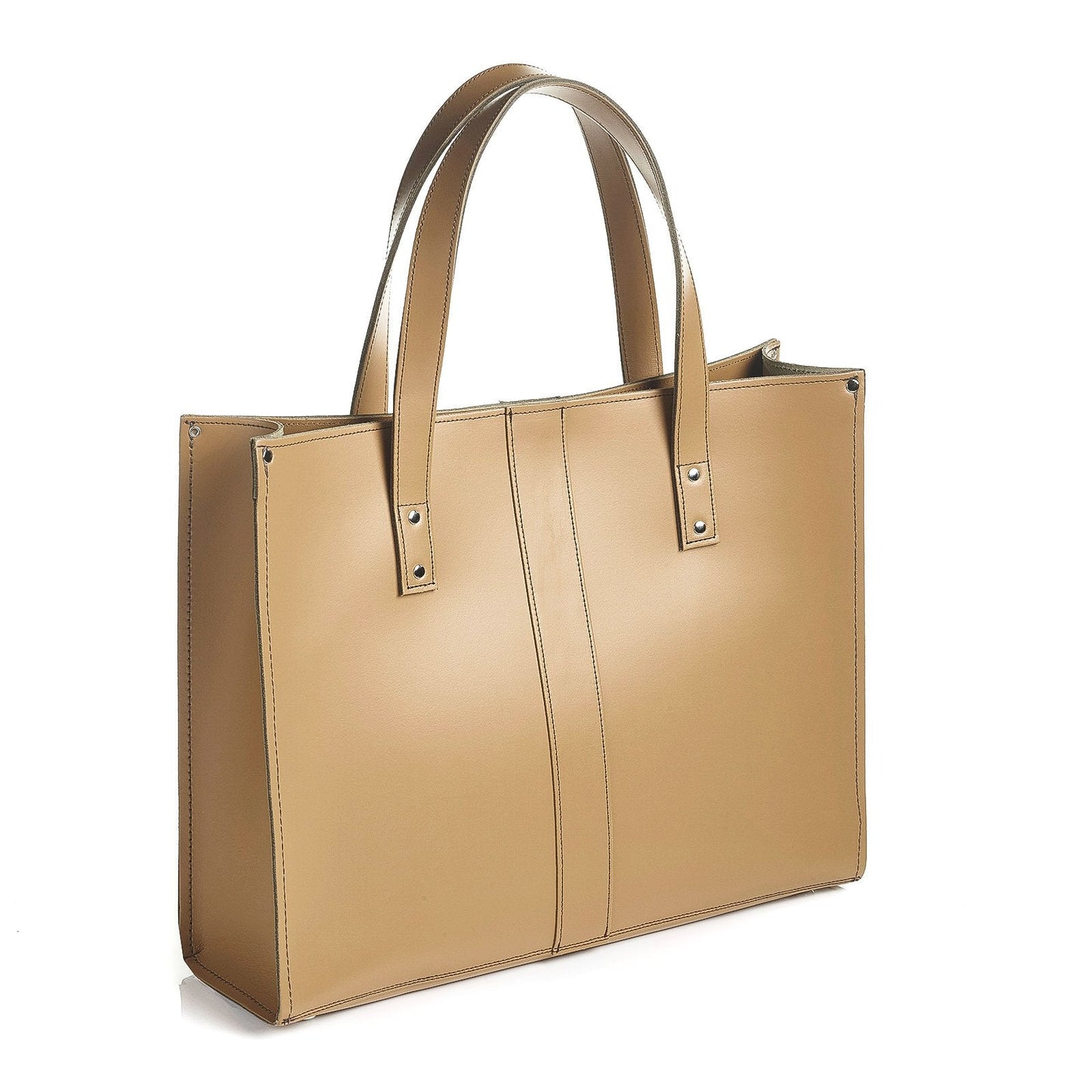 Sac Shopper en cuir fait main - Café glacé