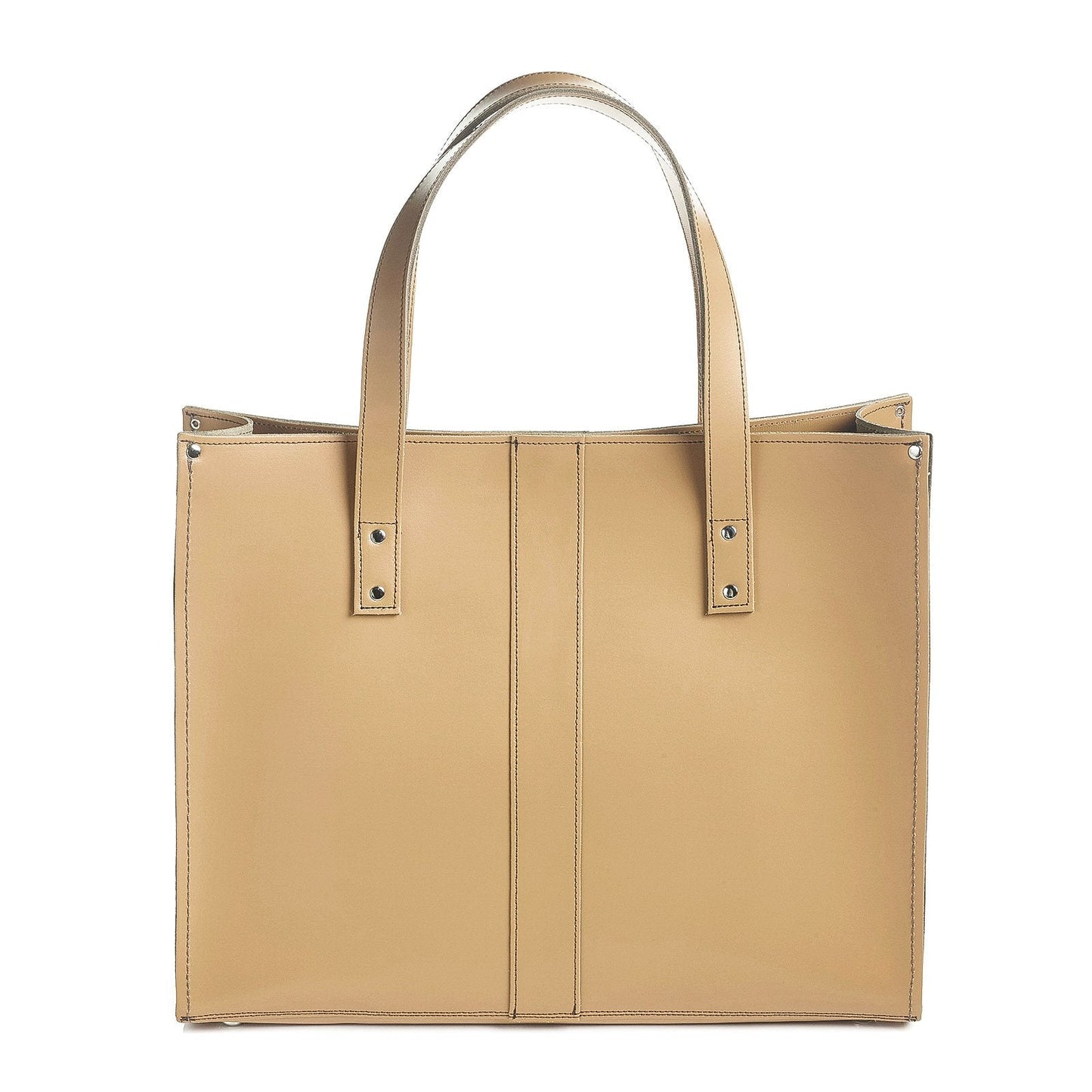 Sac Shopper en cuir fait main - Café glacé
