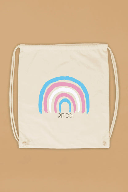 Transgender Rainbow Drawstring Bag