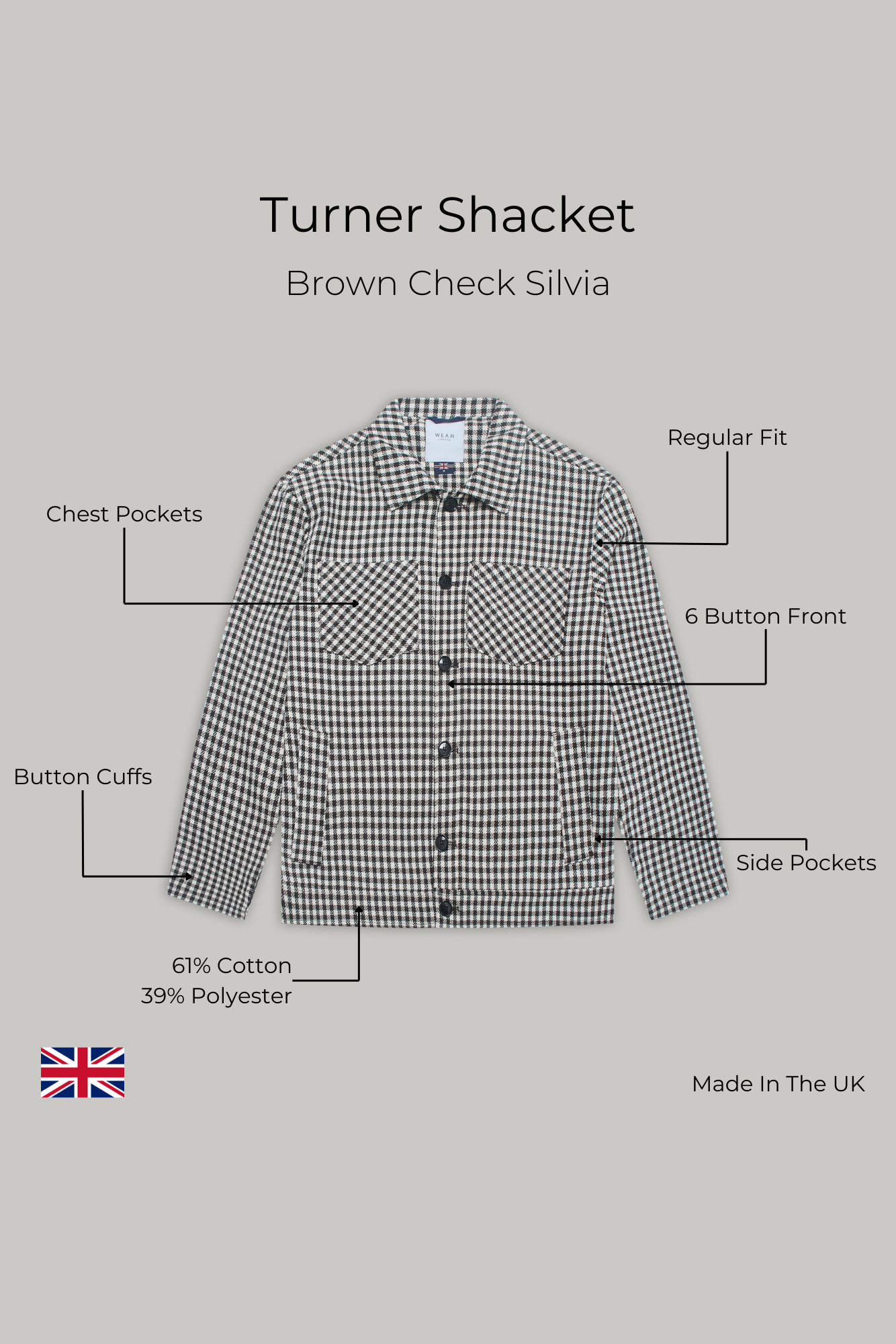 Turner Shacket - Brown Check Silvia