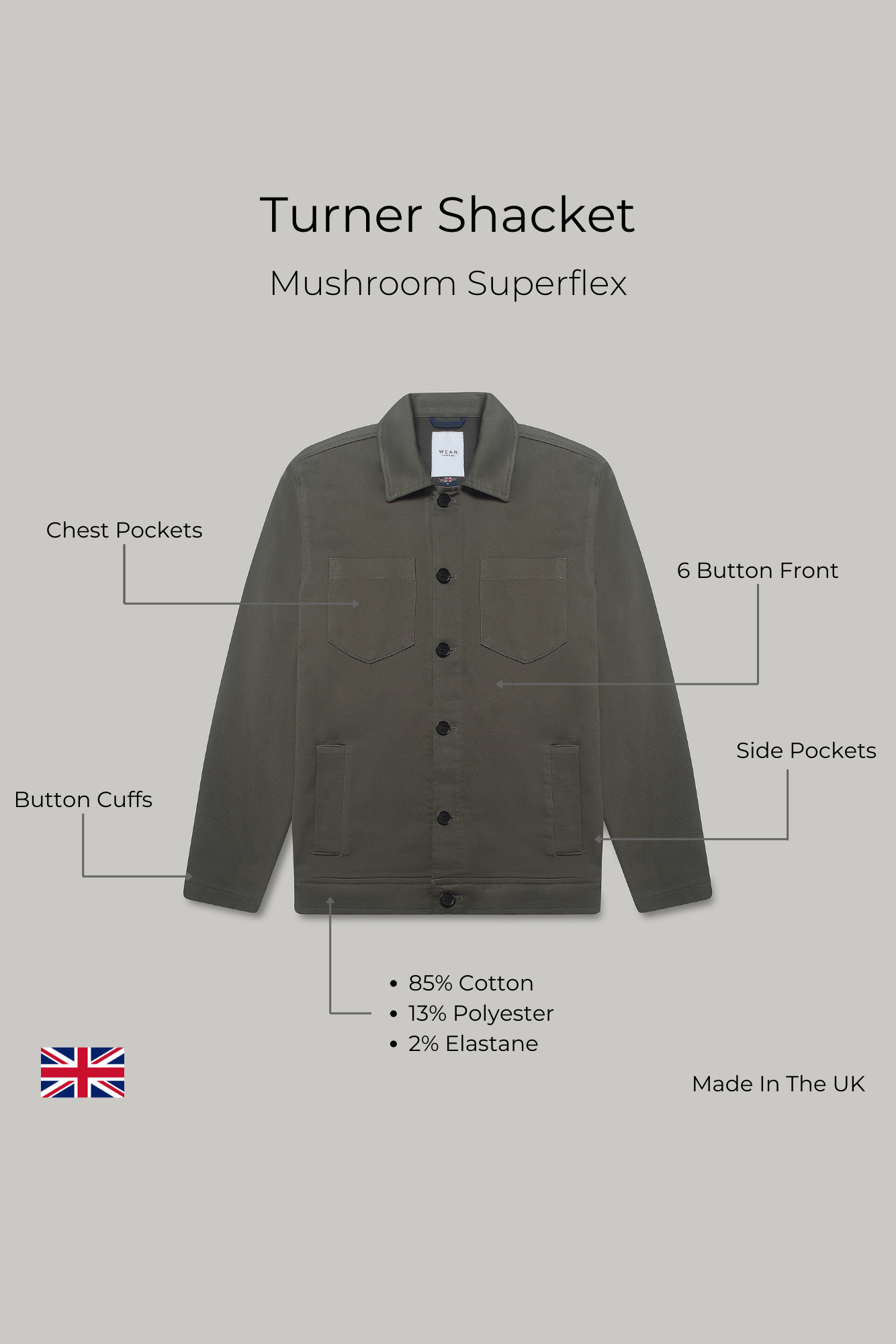 Turner Shacket - Mushroom Superflex