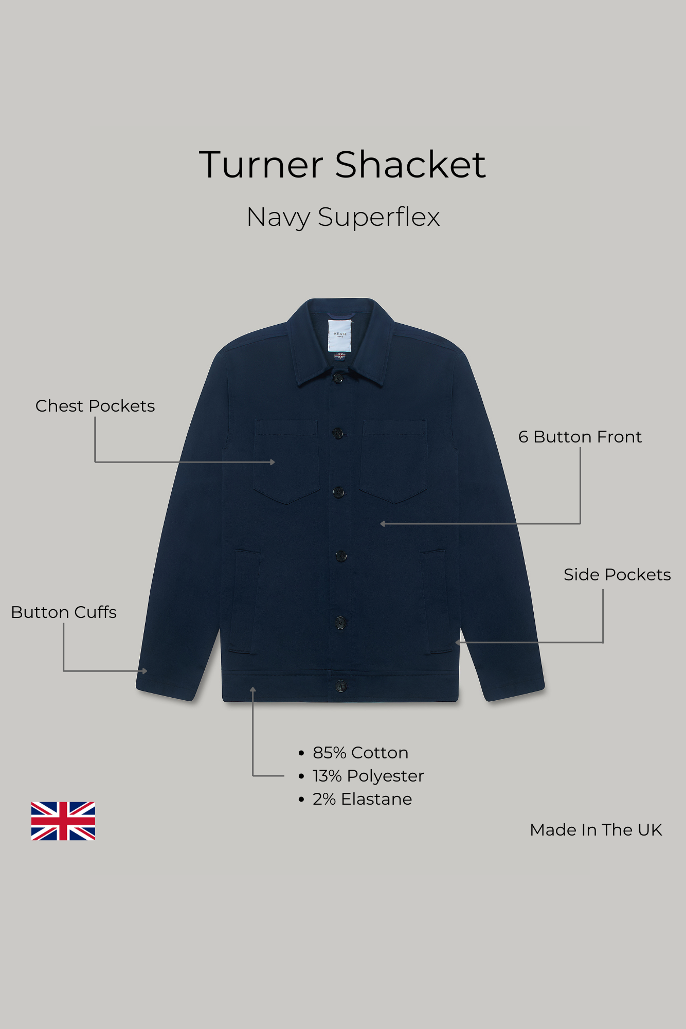 Turner Shacket - Navy Superflex