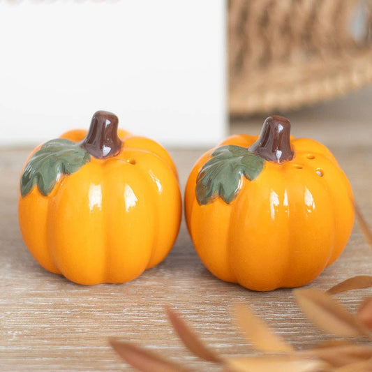 Autumn and Fall Pumpkin Salt and Pepper Shakers