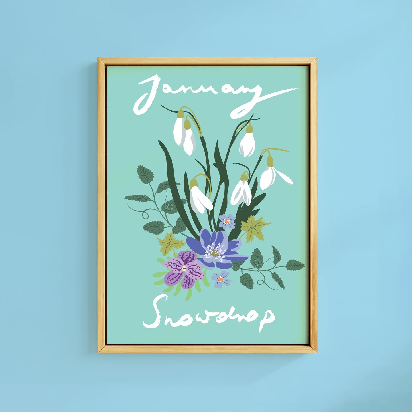 JANUARY SNOWFROP BIRTH FLOWER PRINT