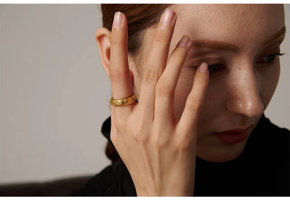 Yhpup Sun Star Moon Ring Stainless Steel Jewelry Stylish Metal Celestial Women Ring joyería acero inoxidable mujer Gift New