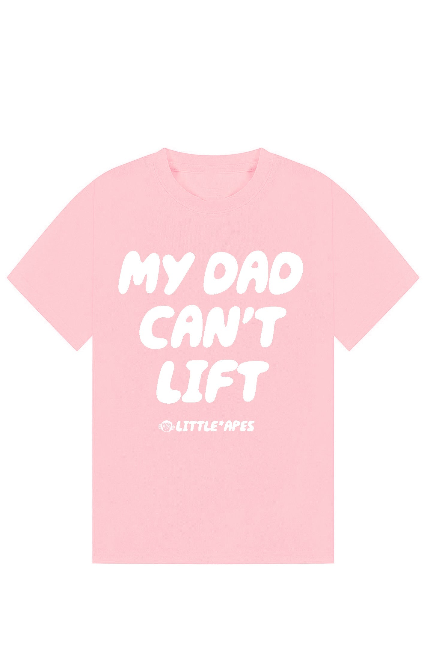 Little Apes My Dad Can't Lift Tee - Light Pink
