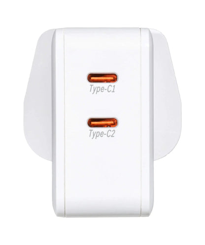 VIVANCO 63216 Super Fast Type-C Dual Charger 45w