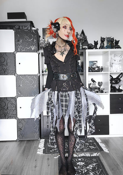 Dark in Love Ruptured Lace-Up Punk Shirt