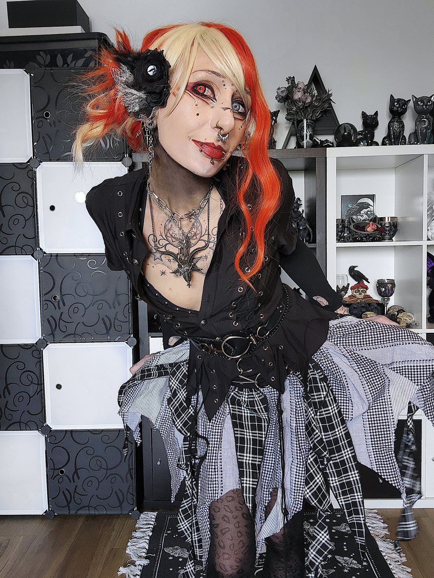 Dark in Love Ruptured Lace-Up Punk Shirt