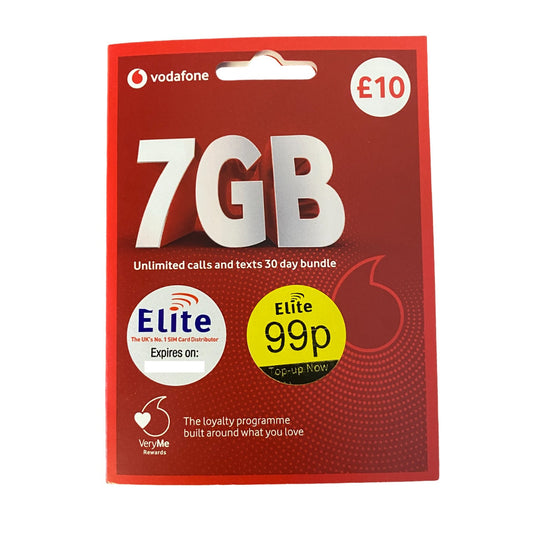 Vodafone Pay As You Go Sim Card 30 Day Bundle - £10