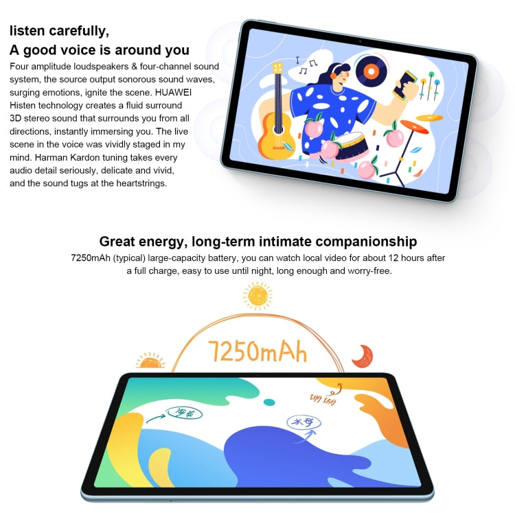 Huawei MatePad 10.4 BAH4-W19 WiFi, 10.4 inch, 6GB+128GB, HarmonyOS 2 Qualcomm Snapdragon 778G 4G Octa Core up to 2.42GHz, Support Dual WiFi, OTG, Not Support Google Play (Grey)