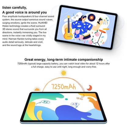 Huawei MatePad 10.4 BAH4-W19 WiFi, 10.4 inch, 6GB+128GB, HarmonyOS 2 Qualcomm Snapdragon 778G 4G Octa Core up to 2.42GHz, Support Dual WiFi, OTG, Not Support Google Play (Grey)