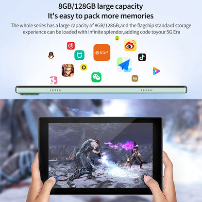 BDF P50 4G LTE Tablet PC, 10.1 inch, 8GB+128GB, Android 12.0 MTK6762 Octa Core, Support Dual SIM & Bluetooth & WiFi, EU Plug(White)