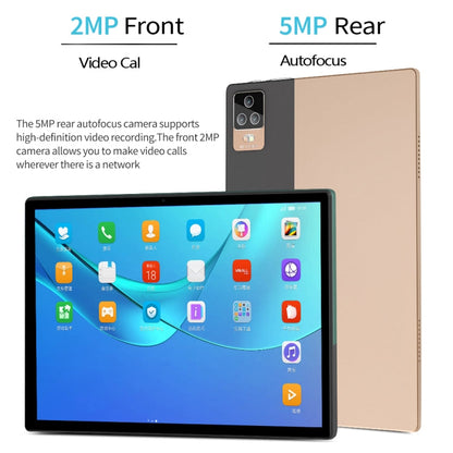 Tablette PC BDF P70 4G LTE, 10,1 pouces, 8 Go+128 Go, Android 12.0 MTK6762 Octa Core, prend en charge la double carte SIM et Bluetooth et le WiFi, prise UE (Or)