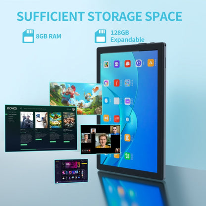 Tablette PC BDF P70 4G LTE, 10,1 pouces, 8 Go+128 Go, Android 12.0 MTK6762 Octa Core, prend en charge la double carte SIM et Bluetooth et le WiFi, prise UE (Or)