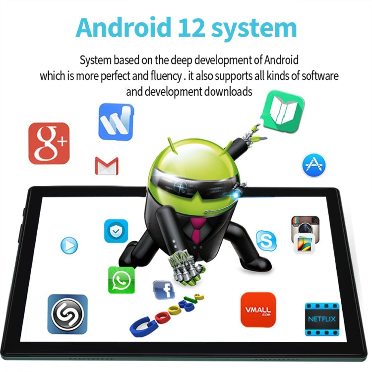 Tablette PC BDF P70 4G LTE, 10,1 pouces, 8 Go+128 Go, Android 12.0 MTK6762 Octa Core, prend en charge la double carte SIM et Bluetooth et le WiFi, prise UE (Or)