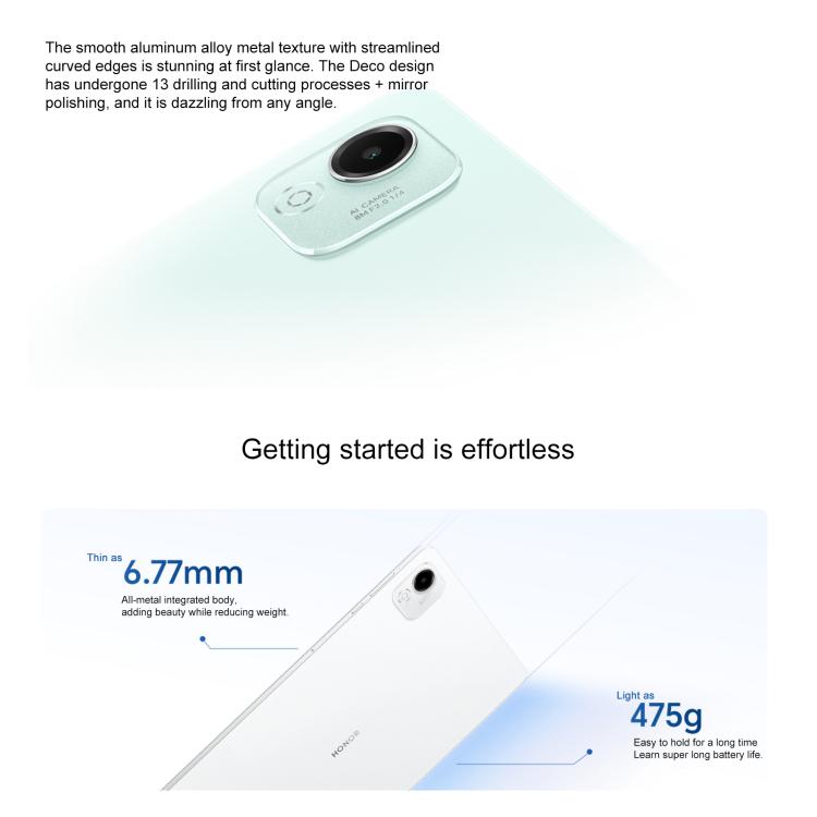 Honor Pad X9 Pro WiFi Tablet PC, 11.5 inch 8GB+256GB MagicOS 9.0 Qualcomm Snapdragon 685 Octa Core (White)