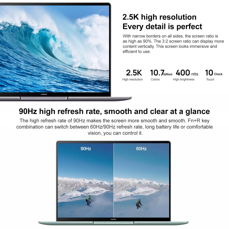 Huawei MateBook 13s Laptop, 16GB+512GB, Windows 10 Home Chinese Version, Intel Core i7-11370H Quad Core up to 4.8GHz, Iris Xe Graphics, Support Bluetooth / HDMI, US Plug(Silver)