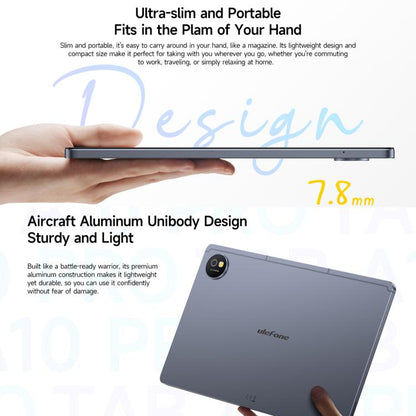[HK Warehouse] Ulefone Tab A10 Pro Tablet PC, 6GB+128GB, 11 inch Android 14 MediaTek MT8786 Octa Core 4G Network, EU Plug (Space Grey)