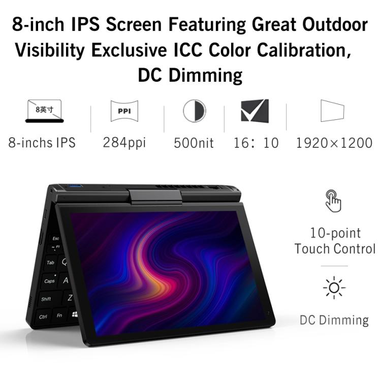 Mini PC portable GPD Pocket 3, 16 Go + 512 Go, écran 8 pouces Windows 11 Famille Intel Pentium Gold 7505, prise britannique