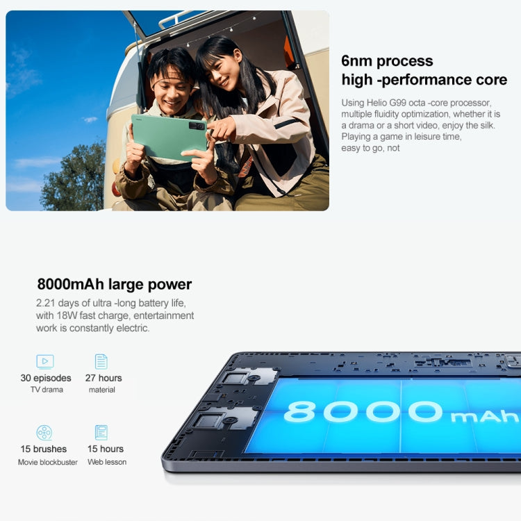 Xiaomi Redmi Pad, 10.6 inch, 4GB+128GB, MIUI Pad 13 OS MediaTek Helio G99 Octa Core up to 2.2GHz, 8000mAh Battery, Support BT WiFi, Not Support Google Play(Green)