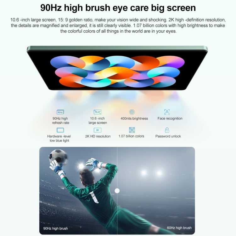 Xiaomi Redmi Pad, 10.6 inch, 4GB+128GB, MIUI Pad 13 OS MediaTek Helio G99 Octa Core up to 2.2GHz, 8000mAh Battery, Support BT WiFi, Not Support Google Play(Green)