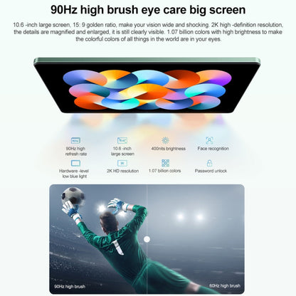 Xiaomi Redmi Pad, 10.6 inch, 4GB+128GB, MIUI Pad 13 OS MediaTek Helio G99 Octa Core up to 2.2GHz, 8000mAh Battery, Support BT WiFi, Not Support Google Play(Green)