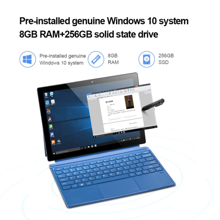 PiPO W12 4G LTE Tablet PC, 12.3 inch, 8GB+256GB, Windows 10 System, Qualcomm Snapdragon 850 Octa Core up to 2.96GHz, Not Include Keyboard & Stylus Pen, Support Dual SIM & Dual Band WiFi & Bluetooth & GPS, US Plug