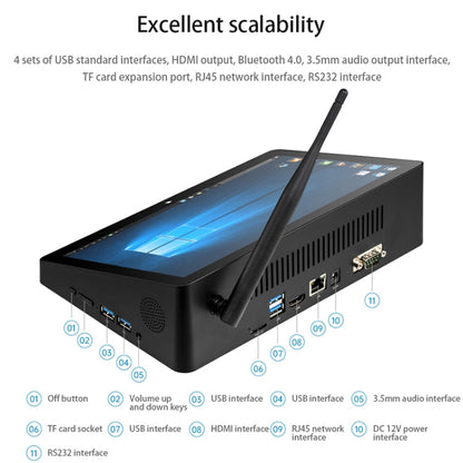 PiPo H10PRO All-in-One Mini PC, 10.1 inch, 8GB+128GB, Windows 11 Intel Alder Lake N95 Quad Core, US Plug (Black)