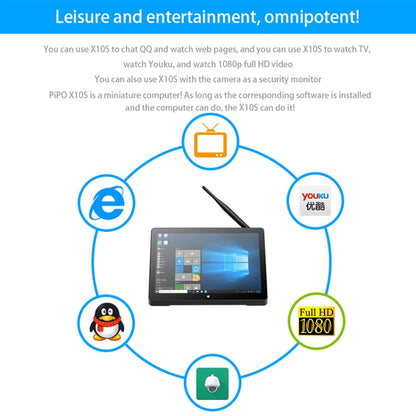 PiPo H10PRO All-in-One Mini PC, 10.1 inch, 8GB+128GB, Windows 11 Intel Alder Lake N95 Quad Core, US Plug (Black)