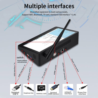 PiPo X9S All-in-One Mini PC, 9.0 inch, 4GB+64GB, Windows 10 Intel Celeron J4105 Quad Core, US Plug (Black)