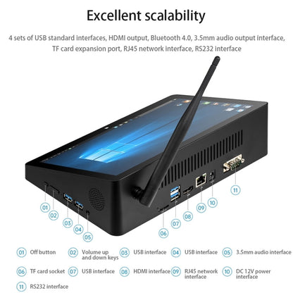 PiPo H10PRO All-in-One Mini PC, 10.1 inch, 8GB+256GB, Windows 11 Intel Alder Lake N95 Quad Core, US Plug (Black)