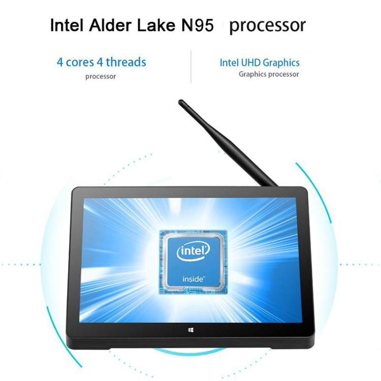 PiPo H10PRO All-in-One Mini PC, 10.1 inch, 8GB+256GB, Windows 11 Intel Alder Lake N95 Quad Core, US Plug (Black)