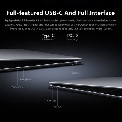 CHUWI CoreBook X Laptop, 14 inch, 8GB+512GB, Windows 10 Home, Intel Core i5-8259U Quad Core 2.3GHz-3.8GHz, Support Dual Band WiFi / Bluetooth / TF Card Extension (Dark Gray)