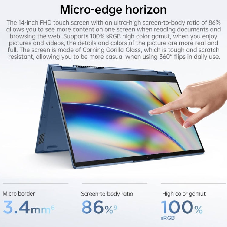 Lenovo ThinkBook 14s Yoga 1JCD Laptop, 14 inch, 16GB+512GB, Windows 10 Professional Edition, Intel Core i5-1135G7 Quad Core up to 4.2GHz, Support WiFi 6 & Bluetooth & HDMI, US Plug (Blue)