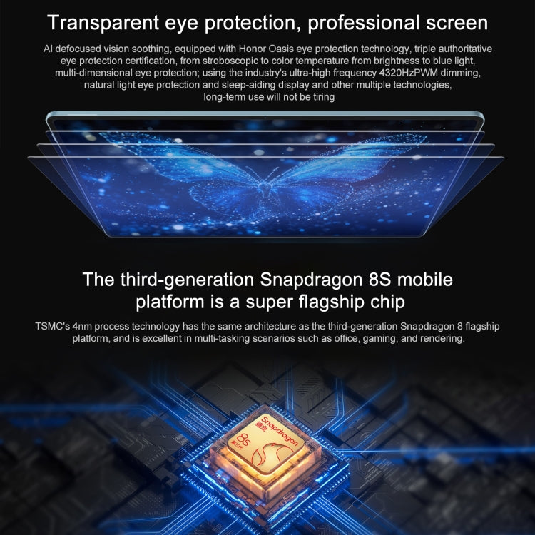 Honor Pad GT Pro WiFi Tablet PC, 12.3 inch 8GB+128GB MagicOS 8.0.1 Qualcomm Snapdragon 8s Gen 3 Octa Core (White)