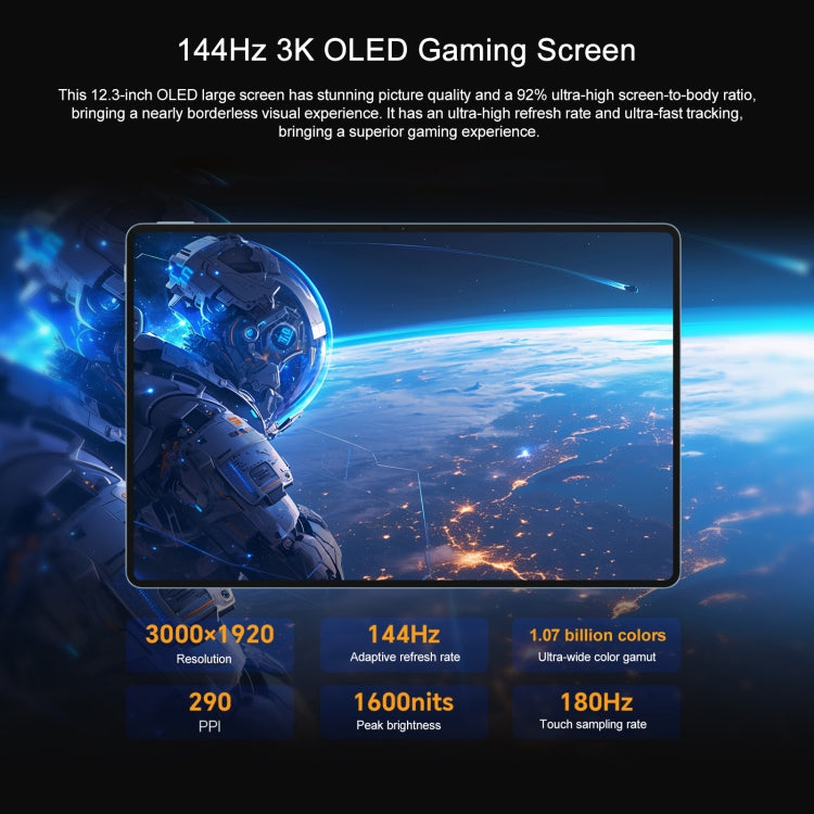 Tablette PC WiFi Honor Pad GT Pro, 12,3 pouces 8 Go+256 Go MagicOS 8.0.1 Qualcomm Snapdragon 8s Gen 3 Octa Core (Noir)