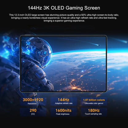 Tablette PC WiFi Honor Pad GT Pro, 12,3 pouces 8 Go+256 Go MagicOS 8.0.1 Qualcomm Snapdragon 8s Gen 3 Octa Core (Noir)