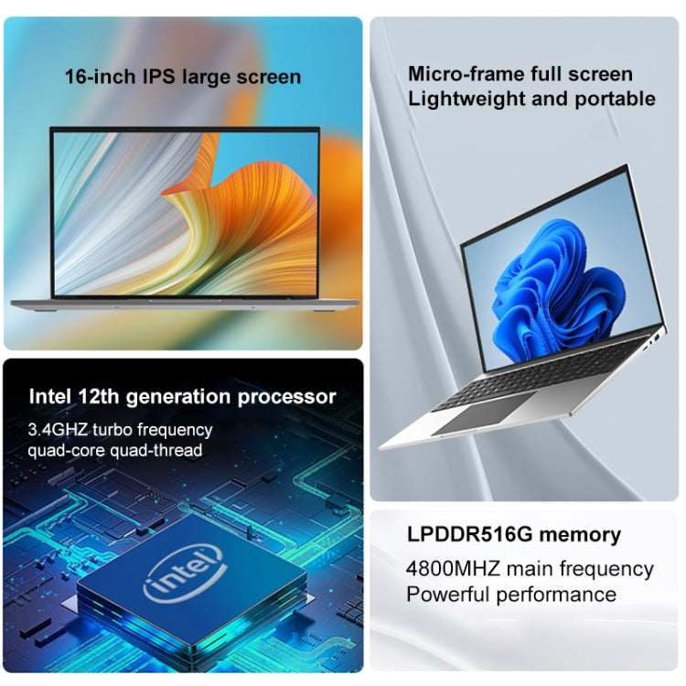 Jumper EZbook S7 Max Ordinateur portable 16 pouces, 16 Go+128 Go+512 Go, Windows 11 Intel Alder Lake N95 Quad Core, prise UE (gris)