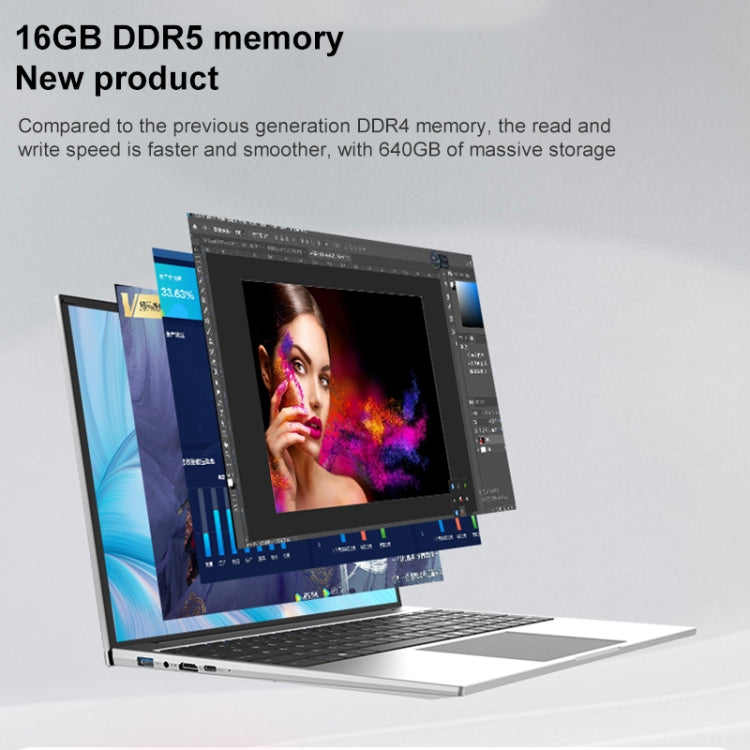 Jumper EZbook S7 Max Ordinateur portable 16 pouces, 16 Go+128 Go+512 Go, Windows 11 Intel Alder Lake N95 Quad Core, prise UE (gris)
