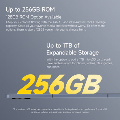 [HK Warehouse] Ulefone Tab A11 Tablet PC, 6GB+256GB, 11 inch Android 14 Unisoc T620 Octa Core 4G Network, EU Plug (Space Grey)